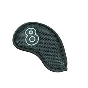 Black Mesh Golf Putter Headcover With Number 8 Embroidered